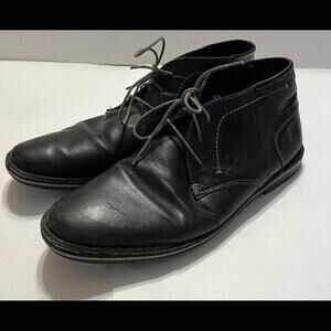 Steve Madden Men’s HARKEN 17 Size 12 Black Leather Mid Top Shoes